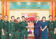 Phó Chủ tịch Thường trực UBND tỉnh Lê Hữu Hoàng thăm, chúc mừng Bộ Chỉ huy Bộ đội Biên phòng tỉnh