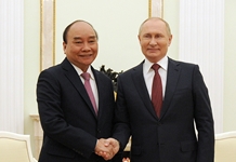 Chủ tịch nước Nguyễn Xuân Phúc hội đàm và dự chiêu đãi của Tổng thống Vladimir Putin