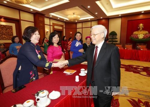 Tổng Bí thư Nguyễn Phú Trọng gặp mặt Nhóm nữ Đại biểu Quốc hội khóa XIV