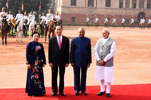 Lễ đón chính thức Chủ tịch nước Trần Đại Quang thăm cấp Nhà nước tới Ấn Độ