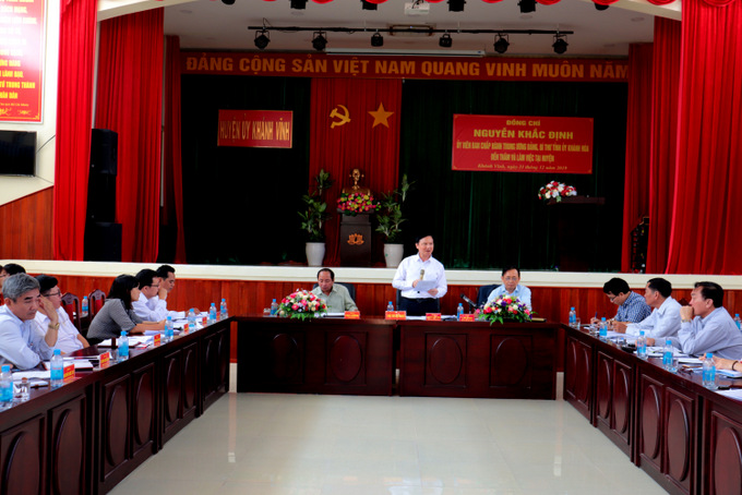 Bí thư Tỉnh ủy Nguyễn Khắc Định thăm và làm việc tại Khánh Vĩnh