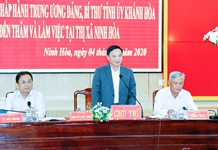 Bí thư Tỉnh ủy Nguyễn Khắc Định làm việc tại Ninh Hòa