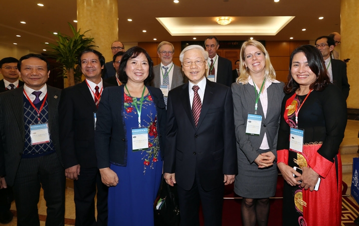Tổng Bí thư Nguyễn Phú Trọng tiếp các đại biểu dự Hội thảo quốc tế Việt Nam học lần thứ 5