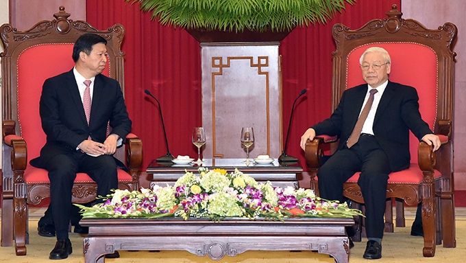Tổng Bí thư Nguyễn Phú Trọng tiếp Ðặc phái viên của Tổng Bí thư, Chủ tịch Trung Quốc Tập Cận Bình