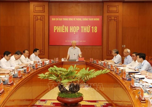 Tổng Bí thư, Chủ tịch nước Nguyễn Phú Trọng chủ trì Phiên họp thứ 18 Ban Chỉ đạo Trung ương về phòng, chống tham nhũng