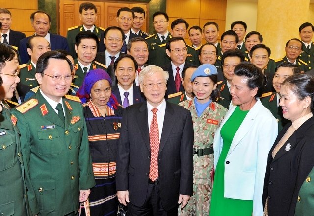 Tổng Bí thư, Chủ tịch nước Nguyễn Phú Trọng gặp mặt các điển hình, tiên tiến trong xây dựng nền quốc phòng toàn dân vững mạnh
