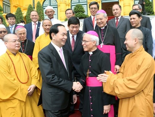 Chủ tịch nước Trần Đại Quang gặp mặt các chức sắc, chức việc tôn giáo