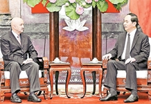 Chủ tịch nước Trần Ðại Quang tiếp nguyên Tổng thống Mê-hi-cô Ð.Gô-ta-ri
