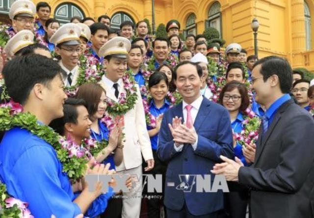 Chủ tịch nước Trần Đại Quang gặp mặt cán bộ Đoàn xuất sắc tiêu biểu