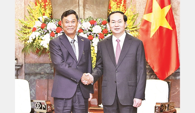 Chủ tịch nước Trần Ðại Quang tiếp Bộ trưởng Nội vụ Mi-an-ma