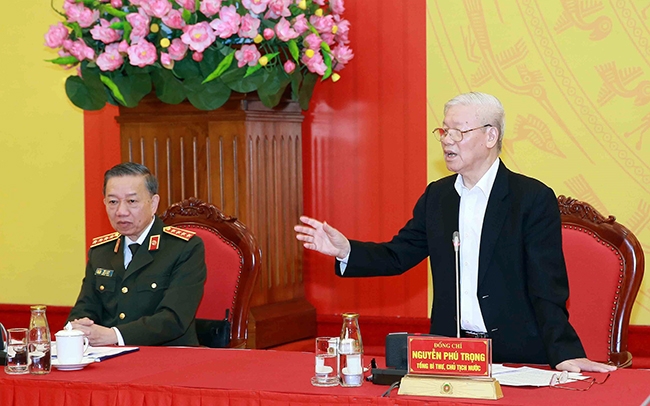 Tổng Bí thư, Chủ tịch nước Nguyễn Phú Trọng đánh giá 10 kết quả nổi bật của lực lượng công an trong năm 2019