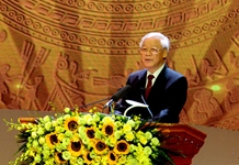 Tổng Bí thư Nguyễn Phú Trọng dự Lễ tuyên dương điển hình tiên tiến toàn quốc năm 2017