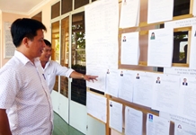 Kiểm tra công tác tuyên truyền bầu cử tại Khánh Vĩnh