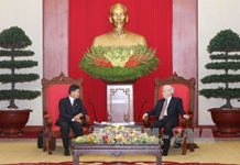 Tổng Bí thư tiếp Bí thư-Đô trưởng Thủ đô Vientiane, Lào