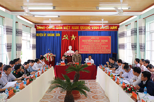 Bí thư Tỉnh ủy Nguyễn Khắc Định thăm và làm việc tại Khánh Sơn