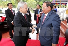 Tổng Bí thư Nguyễn Phú Trọng hội đàm với Tổng Bí thư, Chủ tịch nước Lào Bun-nhăng Vo-la-chít