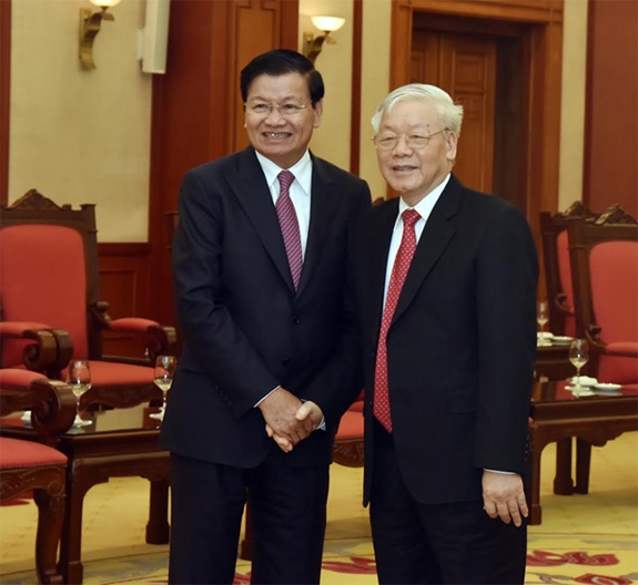 Lãnh đạo Đảng, Nhà nước đón tiếp và hội đàm với Thủ tướng Lào Thongloun Sisoulith