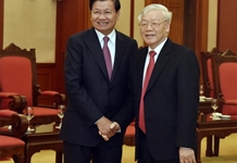 Lãnh đạo Đảng, Nhà nước đón tiếp và hội đàm với Thủ tướng Lào Thongloun Sisoulith