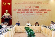 Tiểu ban Kinh tế-Xã hội tổ chức Hội nghị xin ý kiến nguyên lãnh đạo Đảng, Nhà nước