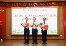 Tỉnh ủy, UBND tỉnh Khánh Hòa trao quyết định về công tác cán bộ