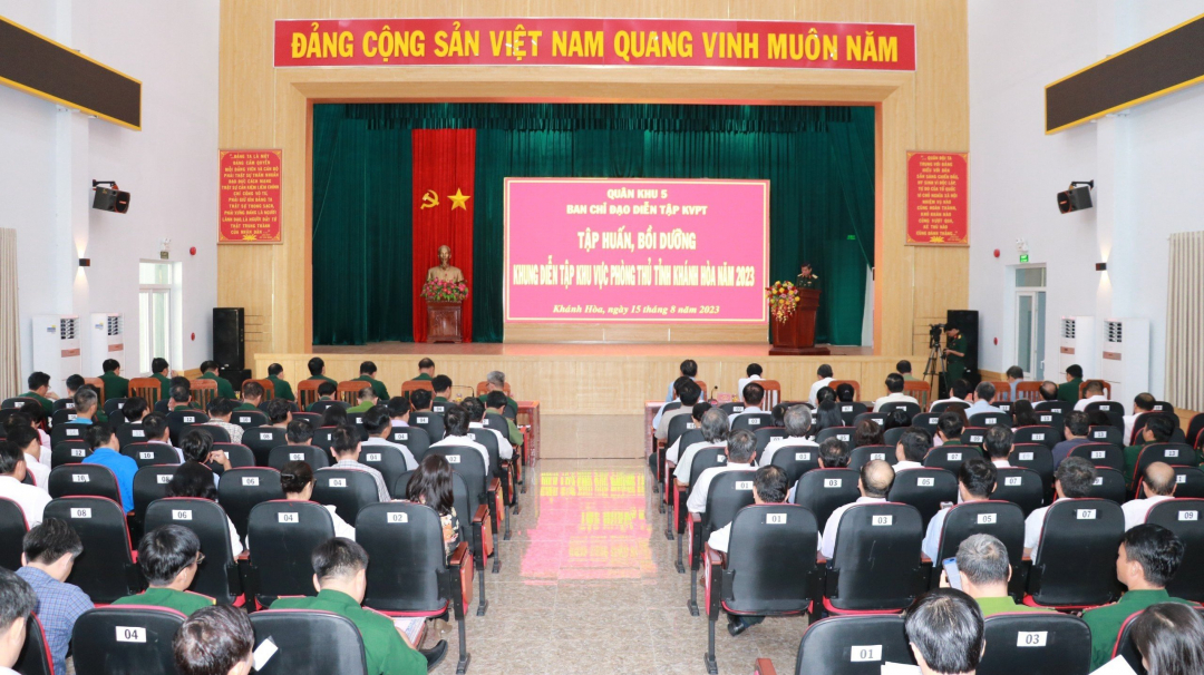 Tập huấn khung diễn tập khu vực phòng thủ tỉnh Khánh Hòa năm 2023