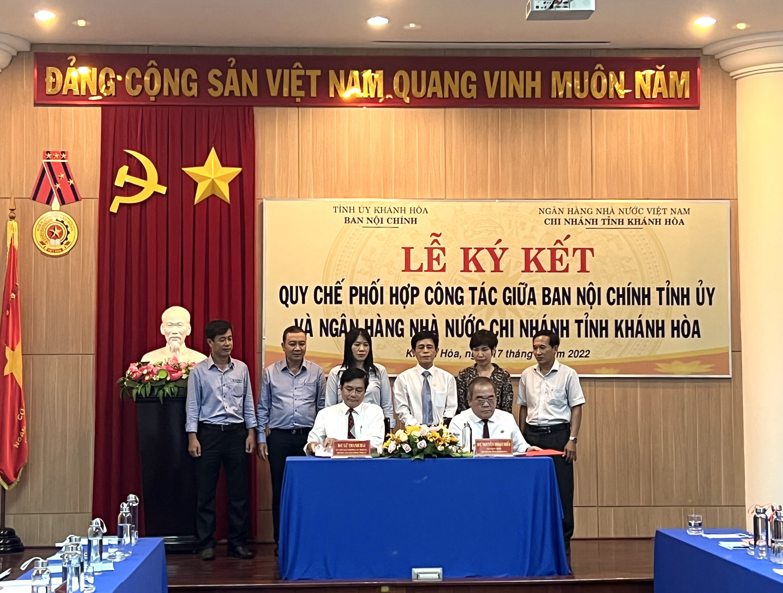 Lễ ký kết Quy chế phối hợp giữa Ban Nội chính Tỉnh ủy Khánh Hòa và Ngân hàng Nhà nước Việt Nam chi nhánh tỉnh Khánh Hòa