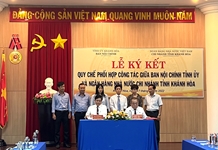 Lễ ký kết Quy chế phối hợp giữa Ban Nội chính Tỉnh ủy Khánh Hòa và Ngân hàng Nhà nước Việt Nam chi nhánh tỉnh Khánh Hòa