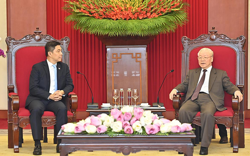 Tổng Bí thư đánh giá cao thành tựu hợp tác Việt Nam-Singapore
