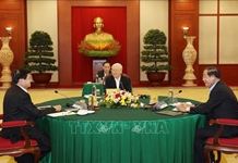 Tổng Bí thư Nguyễn Phú Trọng dự cuộc gặp cấp cao Việt Nam - Campuchia - Lào